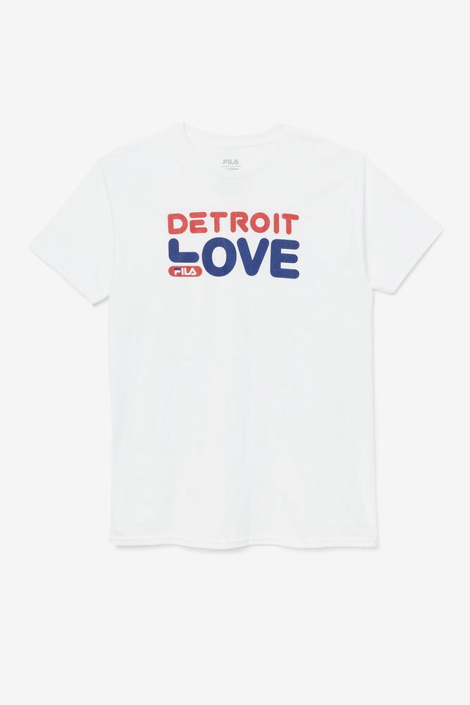 Fila Detroit Love T-Shirt White - Mens - 52768DBYM